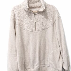 cream sherpa half zip 🤍